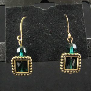 Swarovski Framed ‘Emerald’ Square Beads