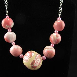 XL Millefiori & Marbled Beads Necklace