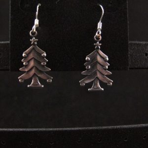 Silver Plated Xmas Tree Earrings